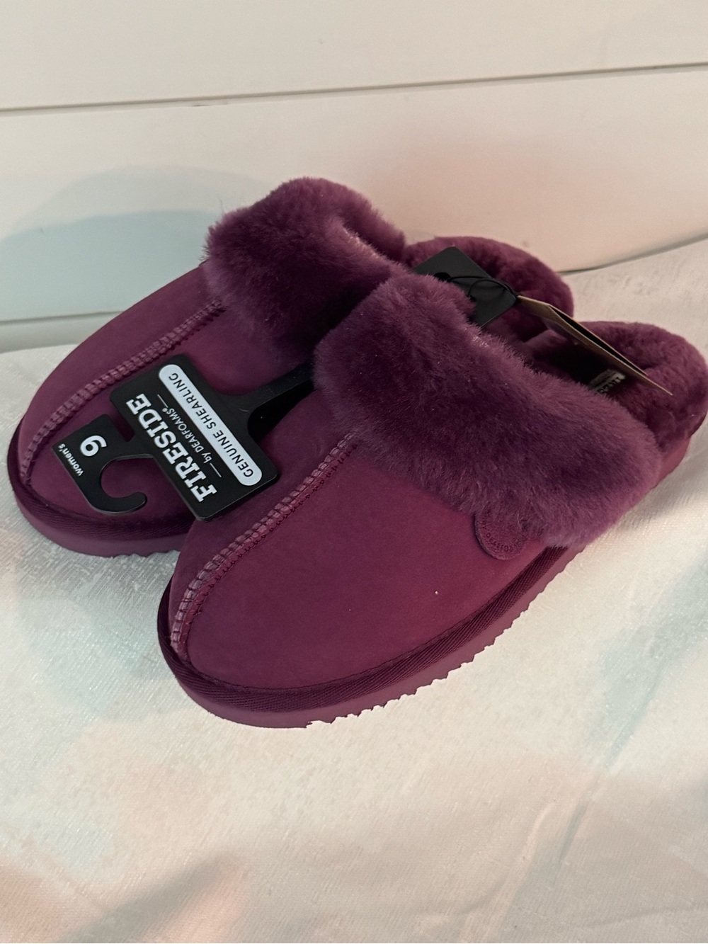 Dearfoams fireside Women's Plush Shearling Slip-On Slipper - Purple/Plum - Picture 2 of 6